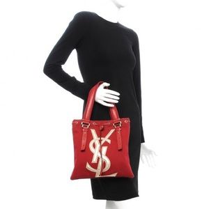 Yves Saint Laurent, Bags, Vintage Yves Saint Laurent Kahala Red Canvas  Tote